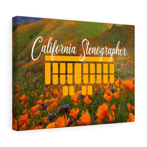 California Stenographer, Steno Key Art, Court Reporter Canvas Gallery Wraps