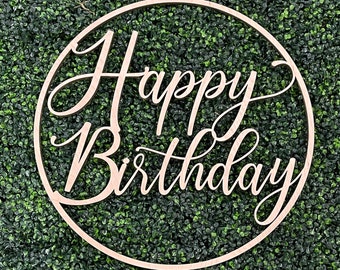 Details about / Happy Birthday Round Sign Wood