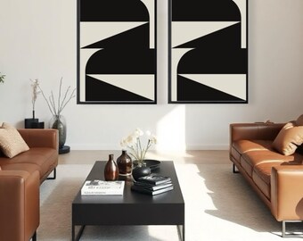 Abstract Vinyl Print on Duck Canvas: Minimalist Wall Hanging