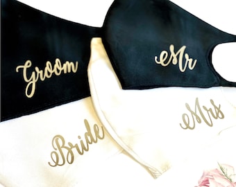 Mascarilla de boda personalizada, regalo de seda para novias, hecha en EE. UU.