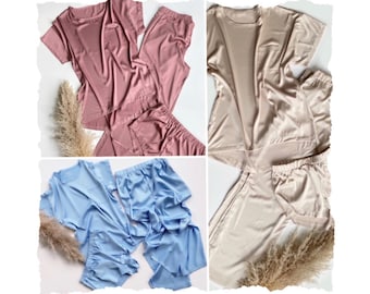 Conjunto de pijama más suave para mujer: pijama de 3 piezas para estar en casa, conjunto de pijama para dama de honor, regalo para ella