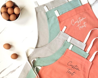 Matching Family Aprons, Personalized Apron Set for Kids and Adults, Custom Aprons for Outdoor Cooking, Summer Cooking & Baking Gifts, Party