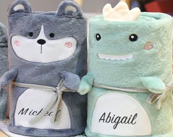 Manta de bebé Minky personalizada, regalo de Navidad para recién nacidos