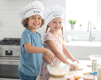 Personalized Kids Chef Hat: Embroidered Adjustable Baking Costume