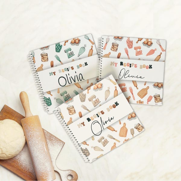 Personalized Kids Recipe Book, Custom Cookbook, Christmas Gift