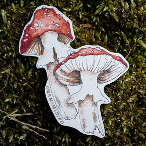 Sticker imperméable champignon Amanita muscaria