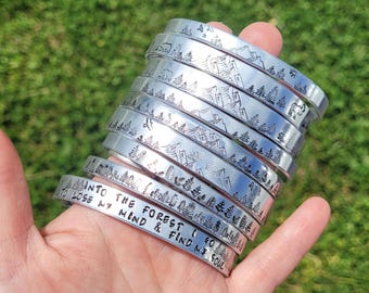 Mystery cuff | Hand stamped aluminum