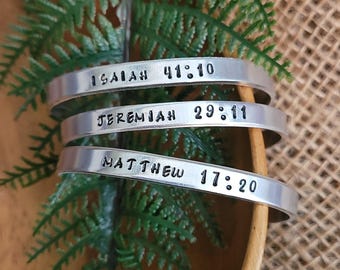 Psalm cuff, Custom Psalm bracelet, Christian jewelry