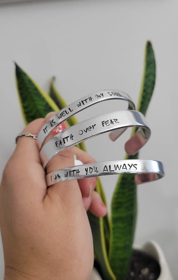 Christian Cuffs It is Well With My Soul Bracelet Faith Over Fear I