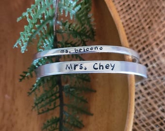 Custom teacher cuff