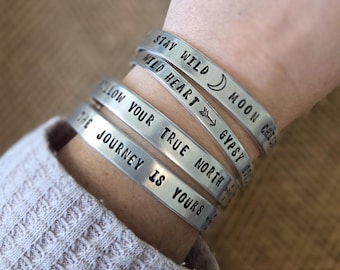Gypsy cuffs | Hand stamped