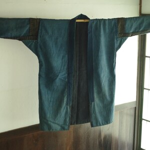 Vintage indigo dyed long-sleeved cotton kimono.