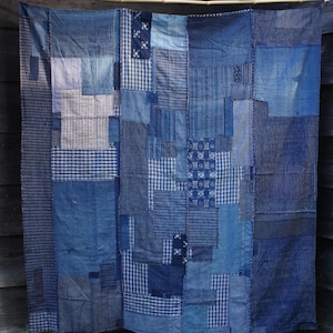 Indigo-dyed cotton Boro from the Meiji to Taisho era.