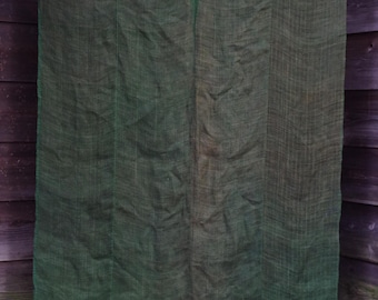 Antik japansk handvävd myggnätstextil i linne, tjock Kaya-duk, 4 paneler, Ichinoseki Iwate, 132×174 cm
