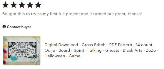 Digital Download - Cross Stitch - PDF Pattern - 14 Count - Ouija ...