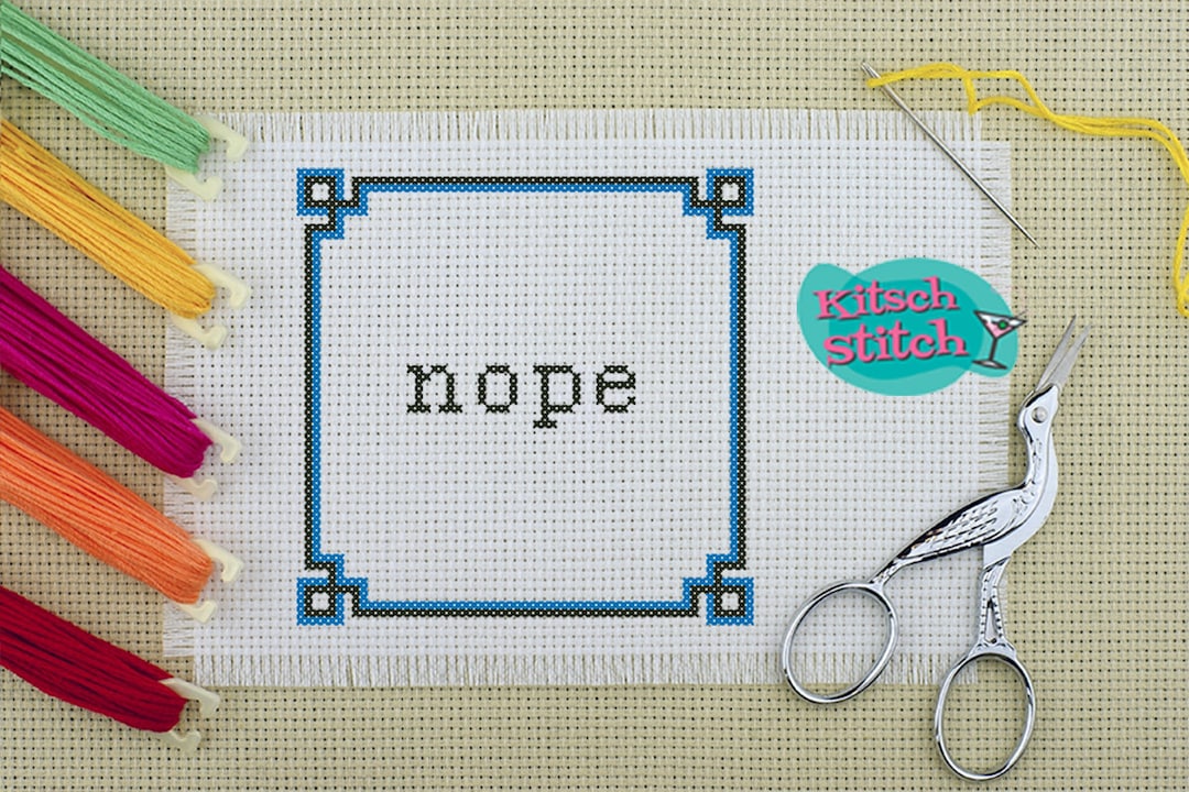 Digital Download - Cross Stitch - PDF Pattern - 14 Count - Nope - Cant ...