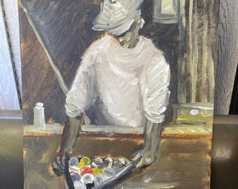 Framed French Artist Marcel Harang, Sur Le Banc (on the Bench