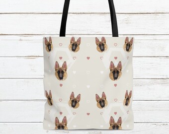 German Shepherd Tote Bag - Dog Owner Gift, German Shepherd Gift, Beach Picnic Bag, Chien, Berger Allemand, Sac Bandouliere, Sac Fourre Toute