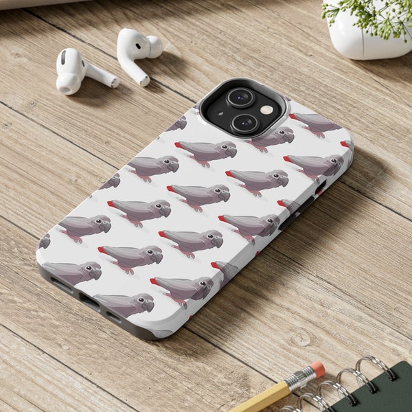 African Grey Parrot iPhone 14, Plus, Pro, Pro Max Tough/Slim Cellphone Case. Pet Bird Lover Gift. Pets & Animals.