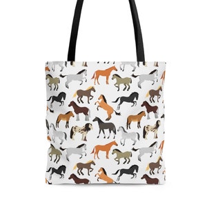 Horse Lovers Tote Bag - Horse lover gift - Horse print, Pferd, Paard, Beach Picnic Bag, Cheval, Sac Fourre Tout, Sac Bandouliere