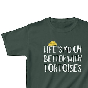 Tortoise Lovers KIDS T-Shirt Gift for Pet Reptile Owners Children UNISEX Tee Dark Green