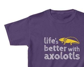 Axolotl Lovers KIDS T-Shirt - Gift for Axolotl Owner - Mexican Walking Fish tee for Boys / Girls