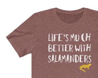 Salamander Men's/Unisex Soft Heather T-shirt,Salamander Gift, Tiger Salamander, Pet Salamander, Salamander Lover Gift, Salamander Owner gift