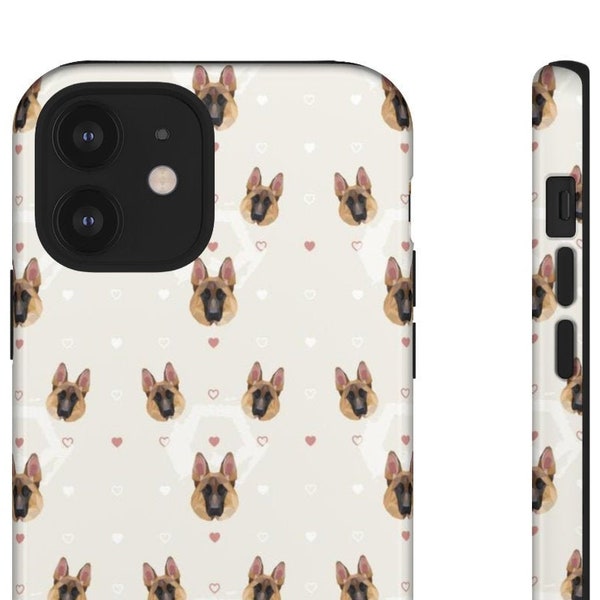 German Shepherd Dog Impact Resistant iPhone, Samsung Galaxy, Google Pixel Case. Matte or Glossy Finish. Tough Dual Layer Case.