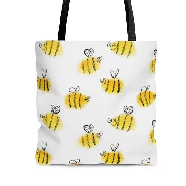 Honey Bee Tote Bag. Gift for Bee Lovers Farmers, Cute Honey Bee Print, Bumblebee Tote Bag, Hornet Tote Bag, Sac Cabas, Sac Fourre Tout