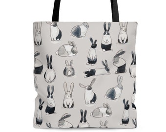 Cute Rabbit Tote Bag, Rabbit lover gift, Bunny Rabbit Owner Gift, Bunny Lover Gift, Shopping bag, Easter Bunny, Lapin, Sac Fourre Tout
