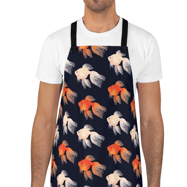 Goldfish Print Schort, Cadeau voor Goudvis Minnaar / Eigenaar, Kleurrijke Bright Goldfish Patroon, Cadeau voor Vrouwen Mannen Chef Koks, Tablier, Schurze