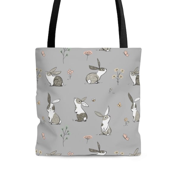 Cute Rabbit Tote Bag, Rabbit lover gift, Bunny Rabbit Owner Gift, Bunny Lover Gift, Shopping bag, Easter Bunny, Lapin, Sac Fourre Tout