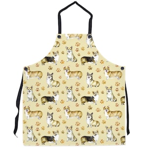 Cute Corgi Apron, Dog Owner Gift, Corgi Lover Owner Gift, Pembroke Welsh Corgi, Cute Corgi Print, Kawaii Corgi Gift, Gift for Vet, Tablier