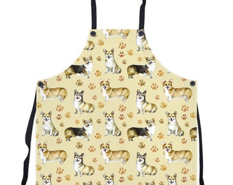 Tablier mignon de Corgi, cadeau de propriétaire de chien, cadeau de propriétaire d’amant de Corgi, Corgi gallois de Pembroke, impression mignonne de Corgi, cadeau de Corgi de Kawaii, cadeau pour vétérinaire, Tablier