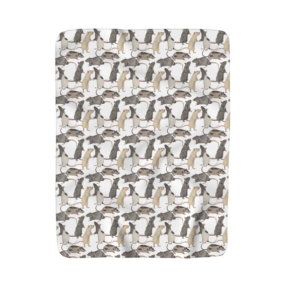 Cute Rat Pattern Sherpa Blanket - Rat lover owner gift - Pet Rat Gifts -  Rat Mouse Couch / Outdoor / Throw blanket