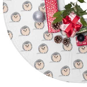 Hedgehog Pattern Christmas Tree Skirt / Christmas tree stand cover for hedgehog lovers - Xmas Ornaments / Accessories / Decorations