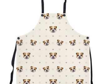 English Bulldog Pattern Apron - Dog Owner Gift - English Bulldog Gift - Dog Lover Gift - Dog Lover Apron - English Bulldog Print