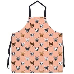 French Bulldog Pattern Apron - Dog Owner Gift - French Bulldog Gifts - Frenchie Apron - Dog Lover Gift - Dog Lover Apron