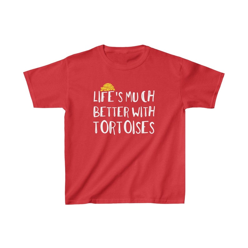 Tortoise Lovers KIDS T-shirt Cadeau pour les propriétaires de reptiles pour animaux de compagnie Tee UNISEX enfants Red