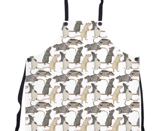 Rattenliebhaber Schürze, Rattenliebhaber Geschenk, Süße Ratte Print, Ausgefallenes Ratten geschenk, Rattenbesitzer Geschenk, Ratte, Tablier de Cuisine, schurze