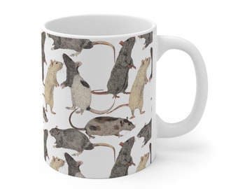 Pet Rat Lover Mug - Coffee Mug, Rat Lover Gift, Cute Rat Mug, Mouse Rat, Ratte, Gift for rat owner, Fancy Rat Mug