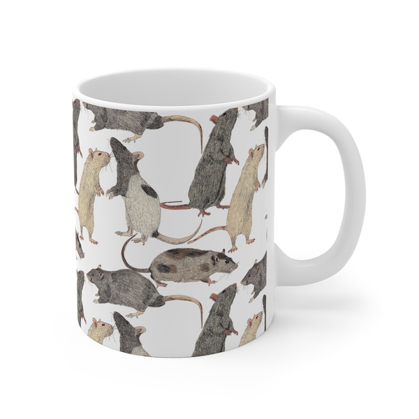 Animaux de compagnie Rat amant Mug - une tasse de café, cadeau d’amant de Rat, jolie tasse de Rat, souris Rat, Ratte, cadeau pour le propriétaire de rat, fantaisie Rat Mug