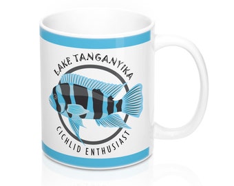 Frontosa Aquarium Lover Mug - Cichlid Fish Lover Gift - Lake Tanganyika Cichlid Enthusiast Coffee Drink Mug, Aquarium Lover Gift,
