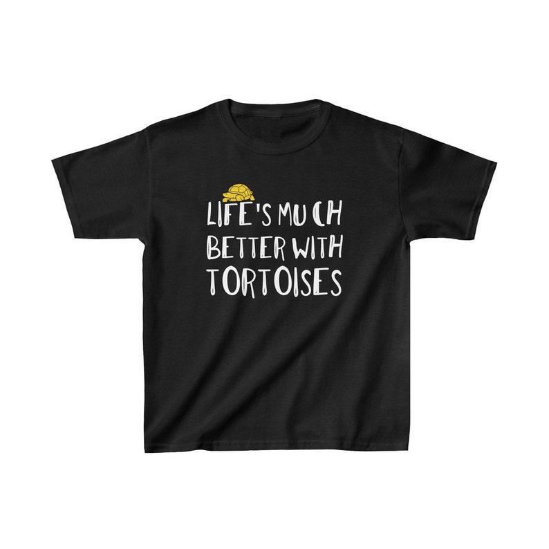 Tortoise Lovers KIDS T-Shirt Gift for Pet Reptile Owners Children UNISEX Tee Black