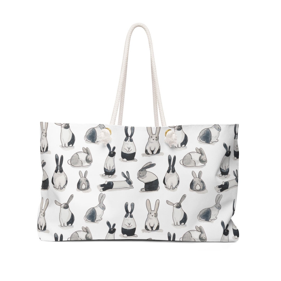 Pixie Rabbit Bag Cute Rabbit Large Tote Bag, Rabbit Lover Gift, Picnic Beach Bag, Rabbit ...