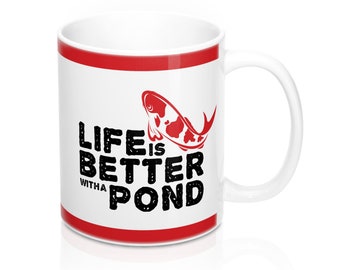 Poissons de Koi amoureux Mug - poissons étang cadeau - la vie sont mieux avec un étang - tasse à boire du café