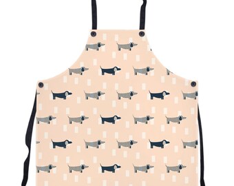 Dachshund Pattern Apron - Dog Owner Gift - Dachshund Gifts - Sausage Dog Apron - Dog Lover Gift - Wiener Dog Gift - Dachshund Print Apron