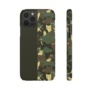 Camouflage Cats Green iPhone/Samsung Slim Case. Matte/Glossy Finish.Cat Lover Gift.Cellphone Coque iPhone 7 8 Plus X XR XS Max 11 Pro Max