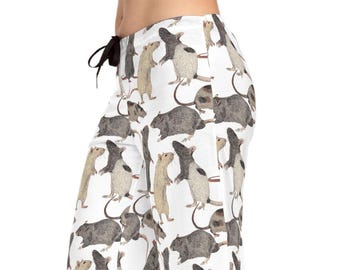 Pantalones de pijama con estampado de rata para mujer / Estampado completo