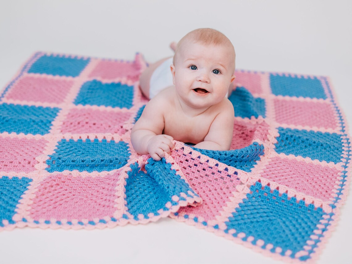 Crochet baby blanket with name baby shower gift personalized Etsy